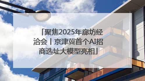 聚焦2025年廊坊经洽会丨京津冀首个AI招商选址大模型亮相