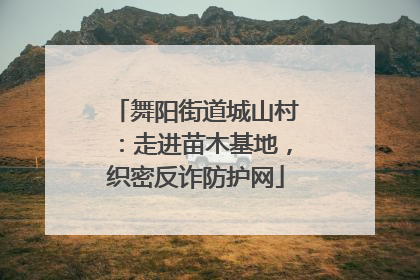 舞阳街道城山村：走进苗木基地，织密反诈防护网