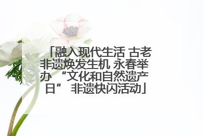 融入现代生活 古老非遗焕发生机 永春举办 “文化和自然遗产日” 非遗快闪活动
