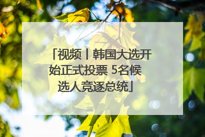 视频丨韩国大选开始正式投票 5名候选人竞逐总统