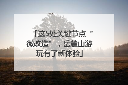 这5处关键节点“微改造”，岳麓山游玩有了新体验