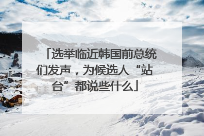 选举临近韩国前总统们发声，为候选人“站台”都说些什么