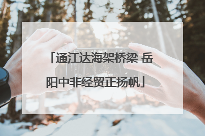 通江达海架桥梁 岳阳中非经贸正扬帆