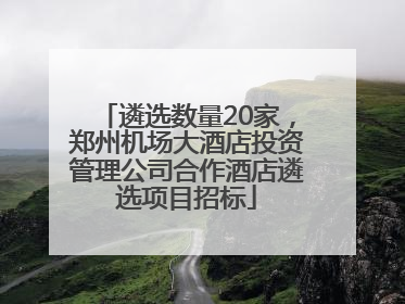 遴选数量20家，郑州机场大酒店投资管理公司合作酒店遴选项目招标
