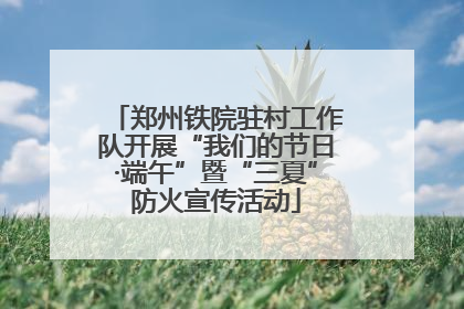 郑州铁院驻村工作队开展“我们的节日·端午”暨“三夏”防火宣传活动
