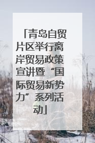 青岛自贸片区举行离岸贸易政策宣讲暨“国际贸易新势力”系列活动