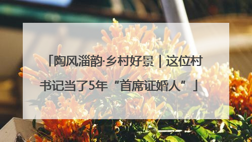陶风淄韵·乡村好景｜这位村书记当了5年“首席证婚人”