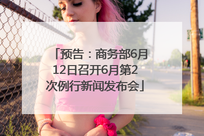 预告：商务部6月12日召开6月第2次例行新闻发布会