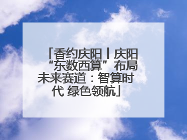 香约庆阳丨庆阳“东数西算”布局未来赛道：智算时代 绿色领航