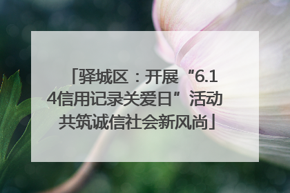 驿城区：开展“6.14信用记录关爱日”活动 共筑诚信社会新风尚