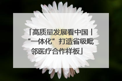 高质量发展看中国丨“一体化”打造省级毗邻医疗合作样板