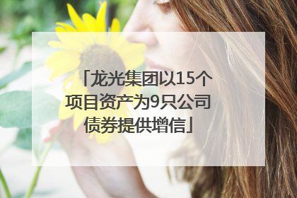 龙光集团以15个项目资产为9只公司债券提供增信