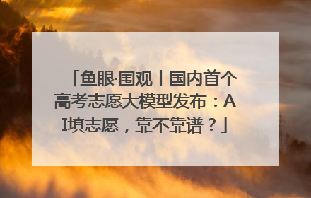 鱼眼·围观丨国内首个高考志愿大模型发布：AI填志愿，靠不靠谱？