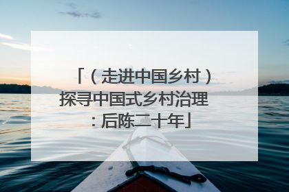 （走进中国乡村）探寻中国式乡村治理：后陈二十年