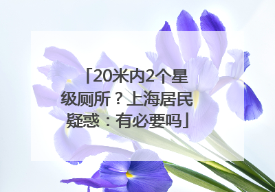 20米内2个星级厕所？上海居民疑惑：有必要吗