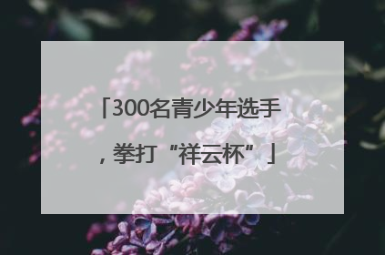 300名青少年选手，拳打“祥云杯”