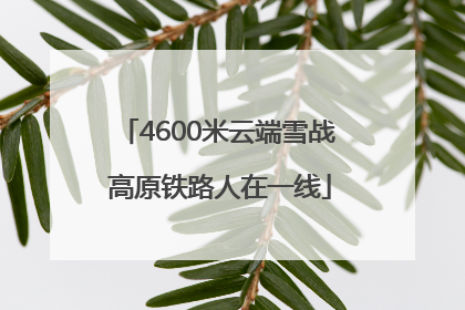 4600米云端雪战 高原铁路人在一线