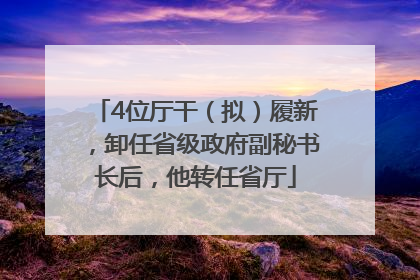 4位厅干（拟）履新，卸任省级政府副秘书长后，他转任省厅